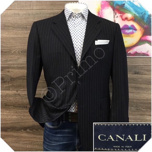 VINTAGE CANALI Mens Wool Blazer Sport Coat Casual Jacket Size 42R Classic Suit